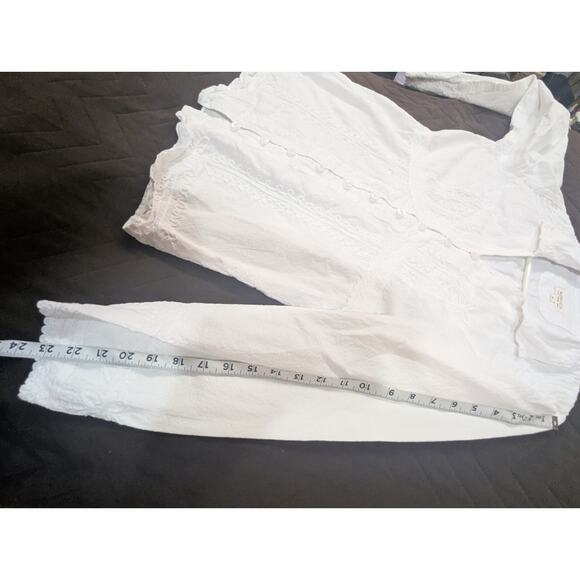 Gorgeous white Peruvian Pima cotton long sleeve collared blouse by Novica size M - Picture 14 of 14